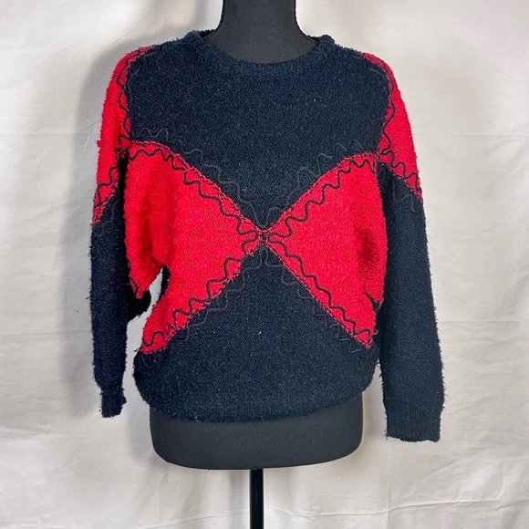 Koret Sweaters - True Vintage 80/90s Koret Fuzzy Colorblock Sweater